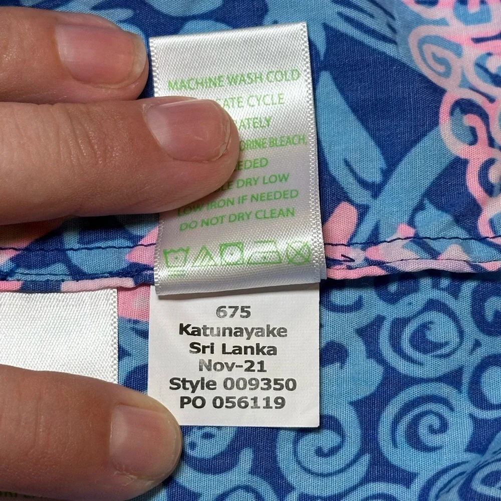 Lilly Pulitzer Sherida Top Borealis Blue Tropic Down Low Size XL - Picture 6 of 9